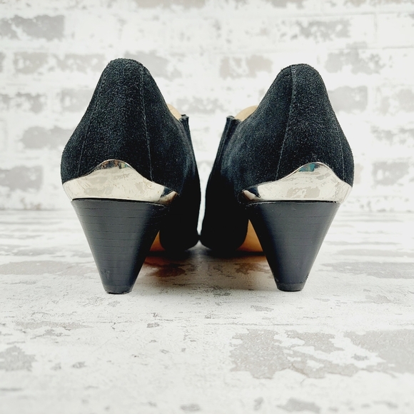 Joie Baler Black suede Leather Western Ankle Boots C1036 - Picture 6 of 14